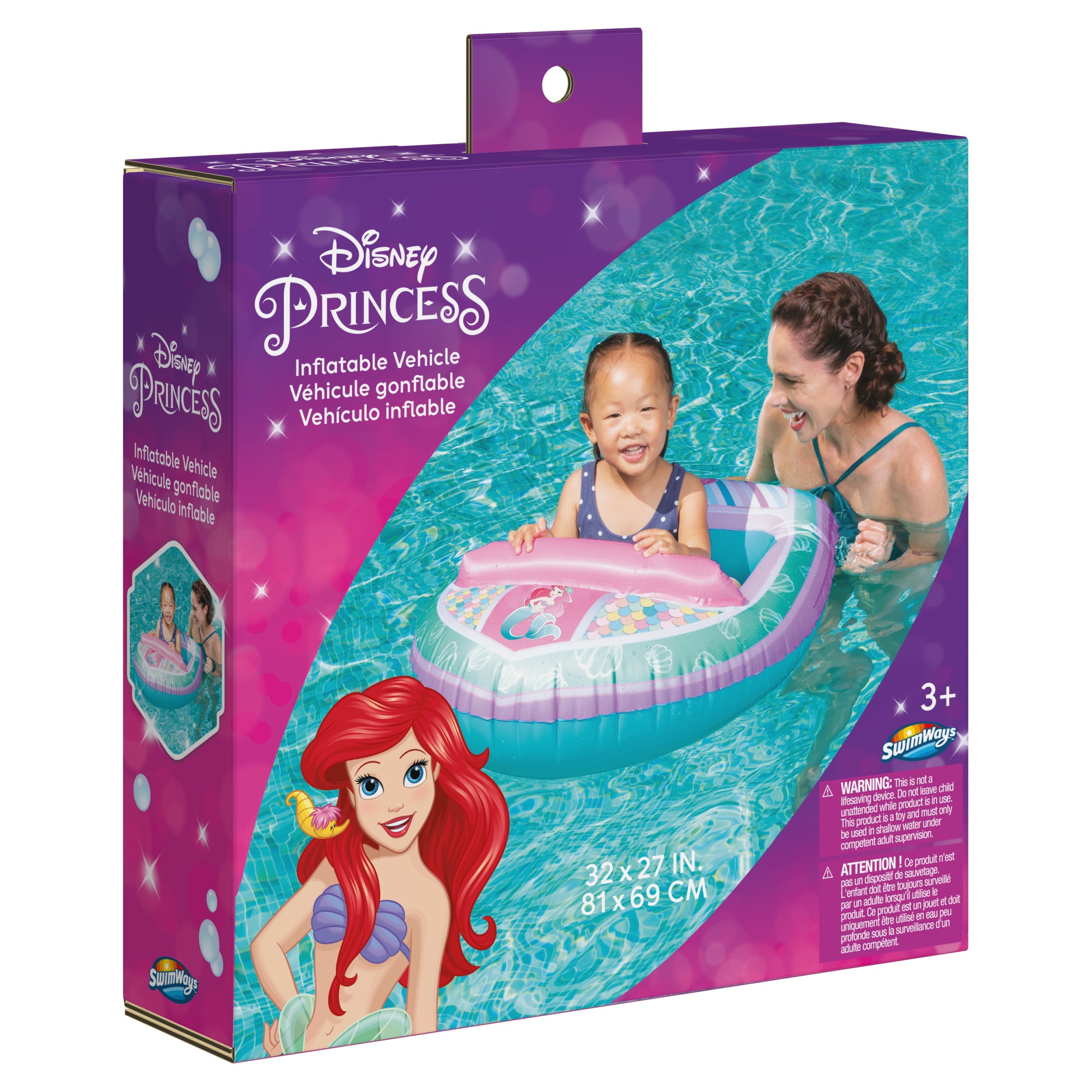 Swimways Disney Princess Ariel Inflatable Water Boat