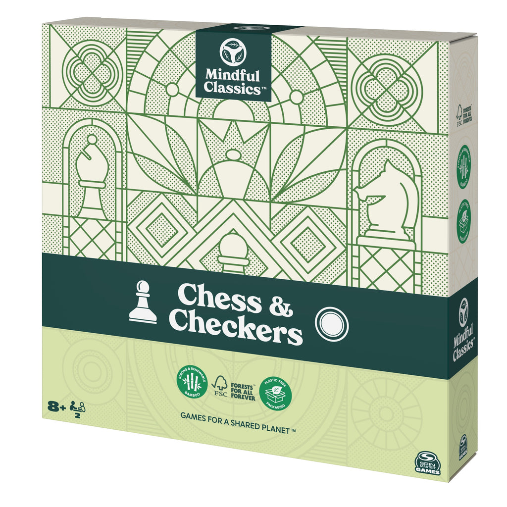 Mindful Classic, Chess Checkers Board Game Set