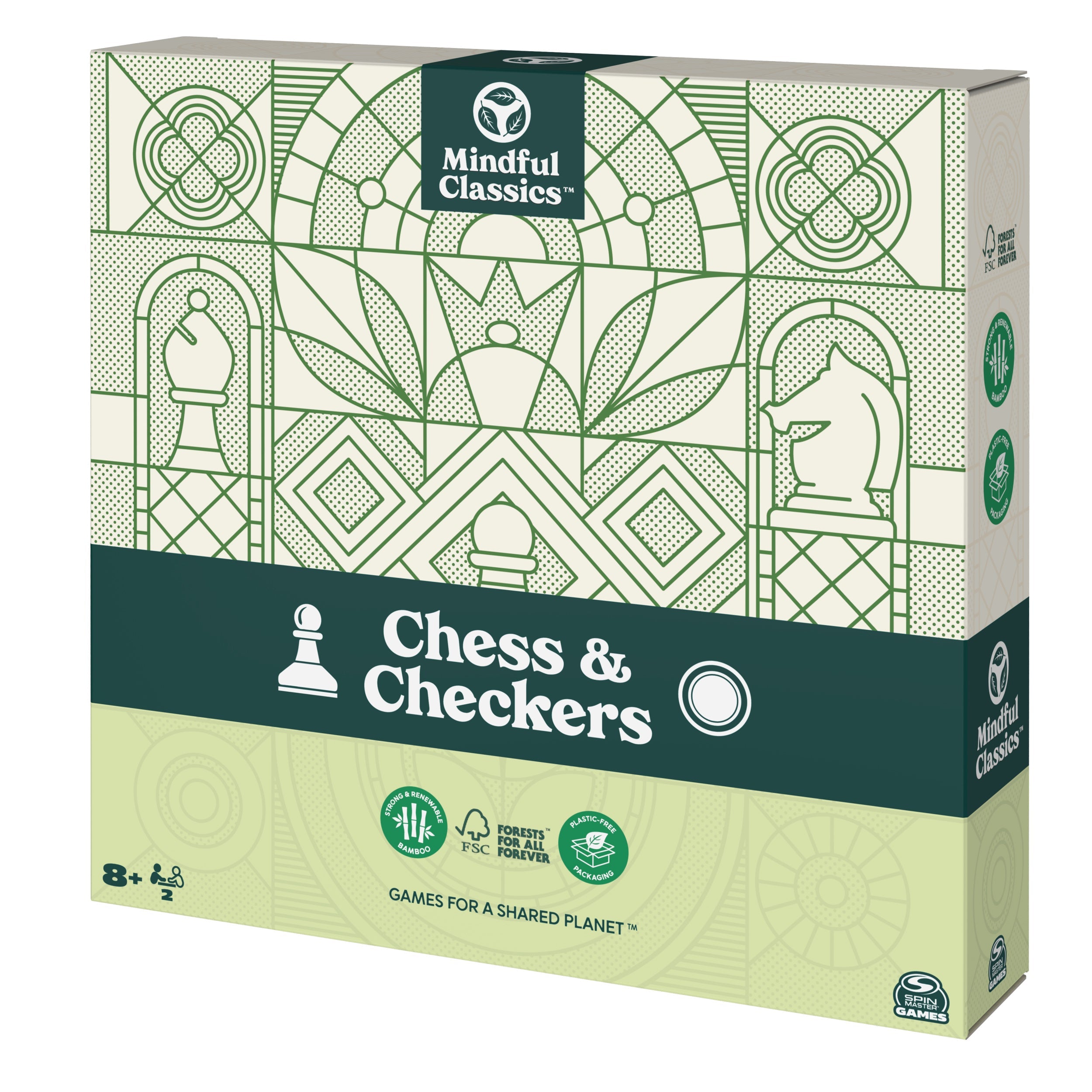 Mindful Classic, Chess Checkers Board Game Set